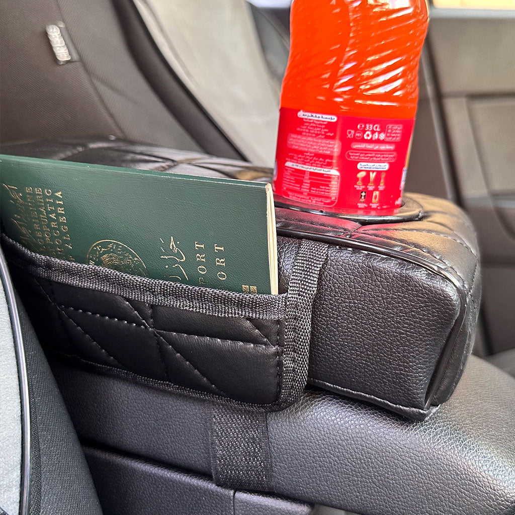 Coussin d’accoudoir de voiture avec porte-gobelet V2 – وسادة منظم الأغراض في السيارة