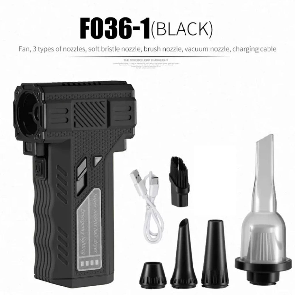 Souffleur Turbo et Aspirateur Portable F036-1 avec Accessoires - منفاخ ومكنسة الهواء التوربينية المحمولة (2 في 1)