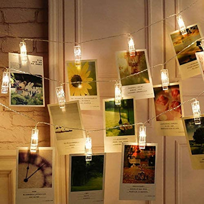 Clips lumineux pour accrocher des photos décoration intérieure
