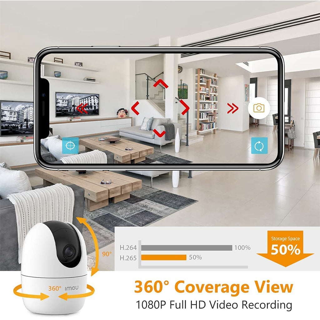 Caméra IMOU Ranger 2 3MP 2K avec fonction panoramique et inclinaison pour une couverture à 360° – كاميرة مراقبة ذكية