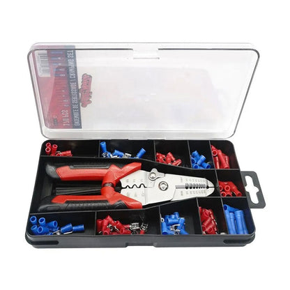 Coffret de sertissage 3en1 avec cosses 22-10 AWG – 170 pièces pour l’électricien