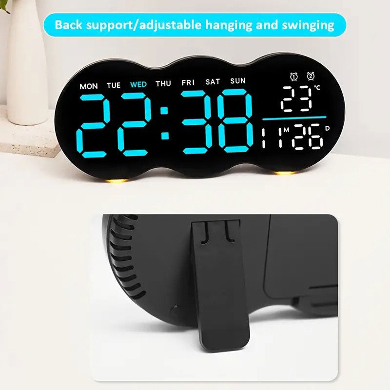 Horloge murale numérique à LED avec télécommande YX-2808 – ساعة حائط مع إضاءة مدمجة