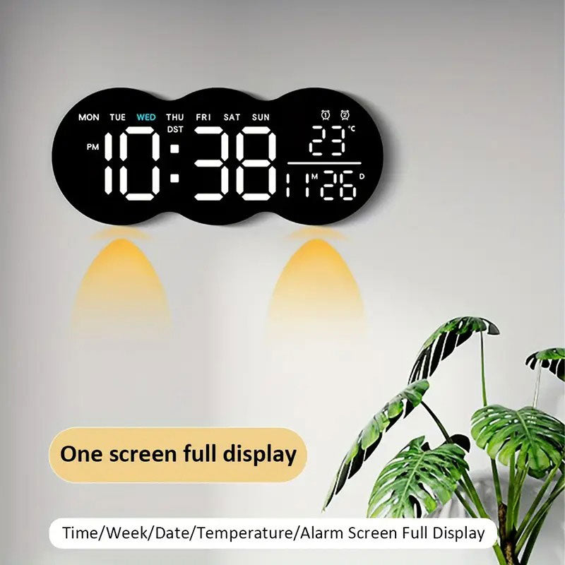 Horloge murale numérique à LED avec télécommande YX-2808 – ساعة حائط مع إضاءة مدمجة