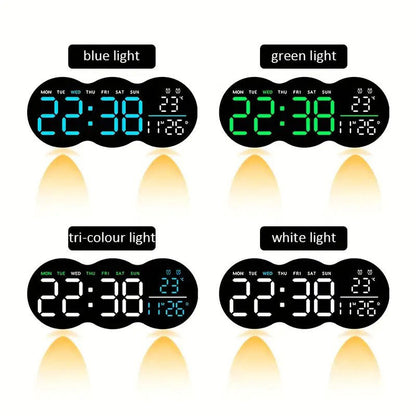 Horloge murale numérique à LED avec télécommande YX-2808 – ساعة حائط مع إضاءة مدمجة