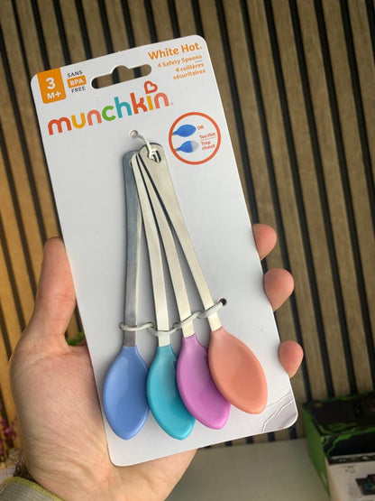 Pack 4Pcs Cuillère Bébé White Hot Thermosensible – طقم ملاعق لتغذية الأطفال مستشعرة للحرارة