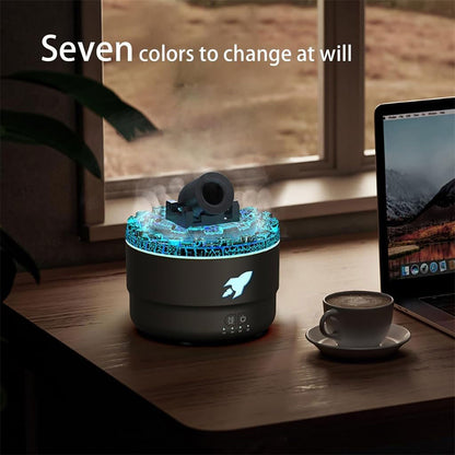 Humidificateur d’arôme à canon avec lumières LED colorées – معطر جو يضفي ديكور رائع في منزلك