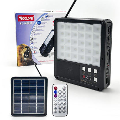 Kit d’Éclairage Solaire avec Haut Parleur Bluetooth RX-1066BT – طقم إنارة بالطاقة الشمسية
