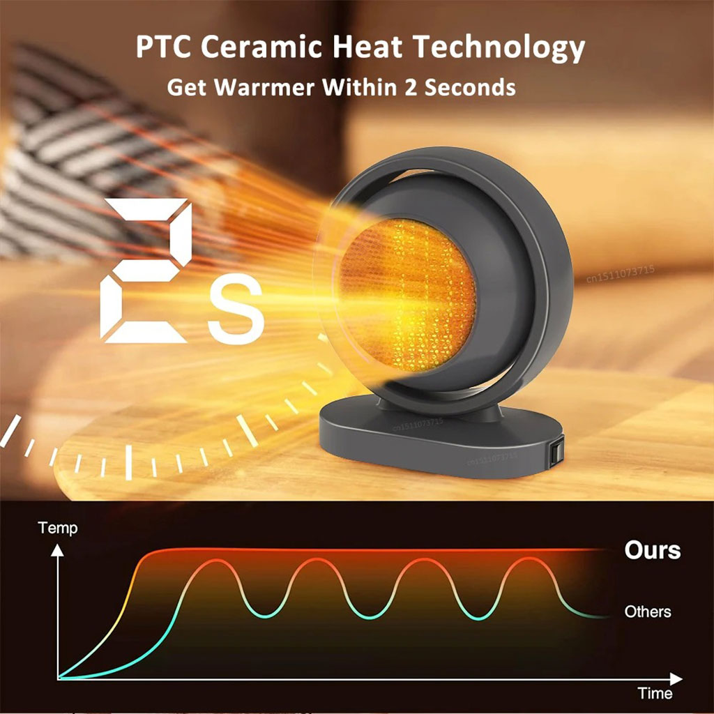Chauffage électrique portable 380W avec fonction d’arrêt automatique – سخان كهربائي محمول