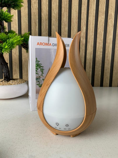 Humidificateur à Grain de Bois 200ml avec 7 Lumières de Couleur – معطر جو في الغرف