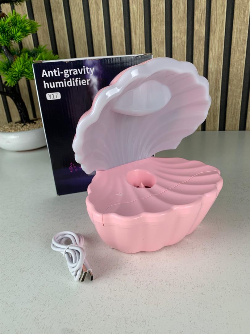 Humidificateur d’air et Haut Parleur BT avec lumière d’ambiance antigravité 550ml – مكبر صوت ومعطر جو على شكل محار البحر