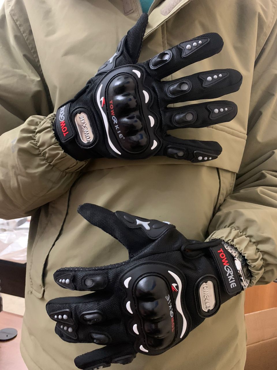Pack Moto Hiver Cagoule Excefore en Polaire + Gants Pro Biker respirants avec protections antidérapantes