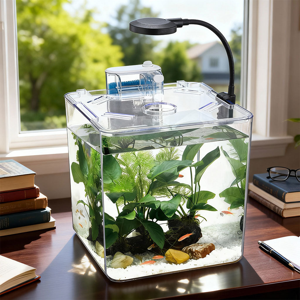 Kit mini aquarium nanbor avec système de filtrage et lampe led – حوض أسماك مع مصباح