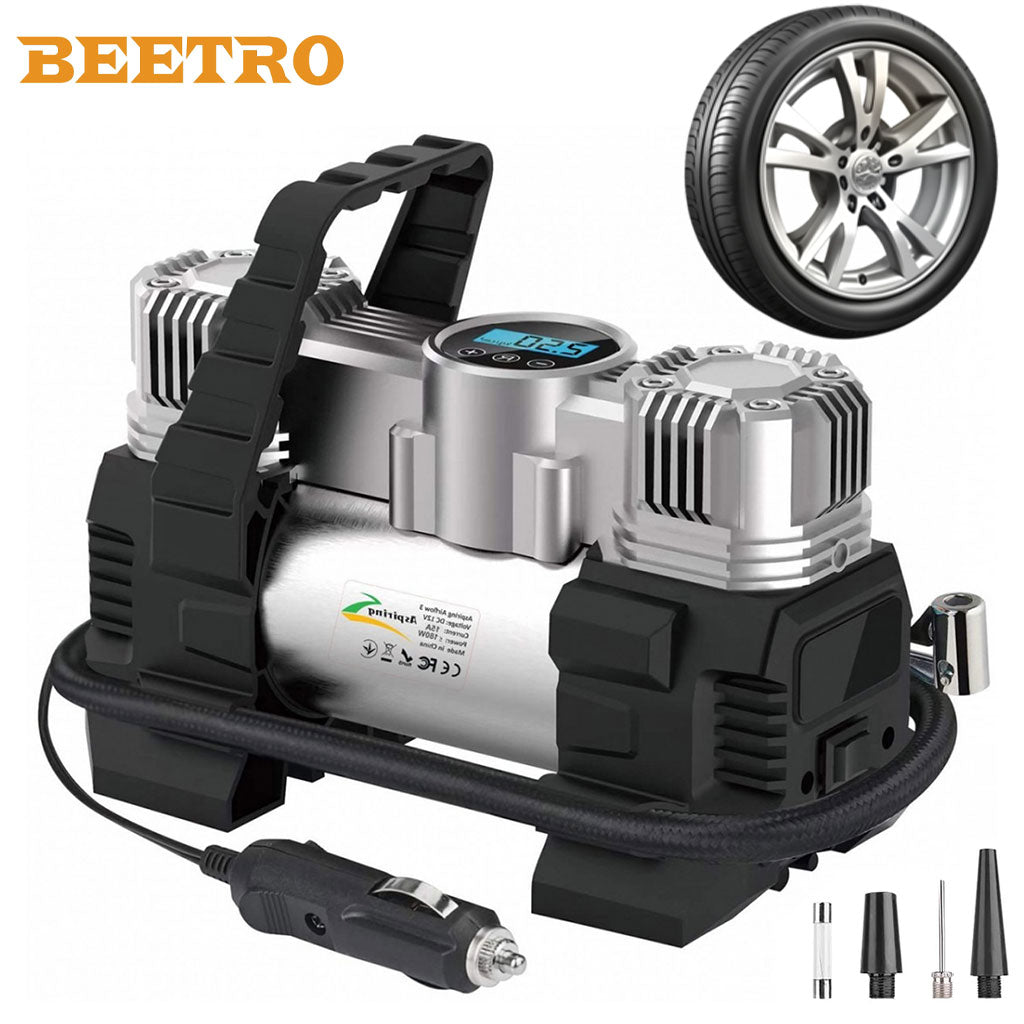 Compresseur de voiture à double piston écran LCD 180W 150psi BE0171 – جهاز ضغط العجلات للسياراة