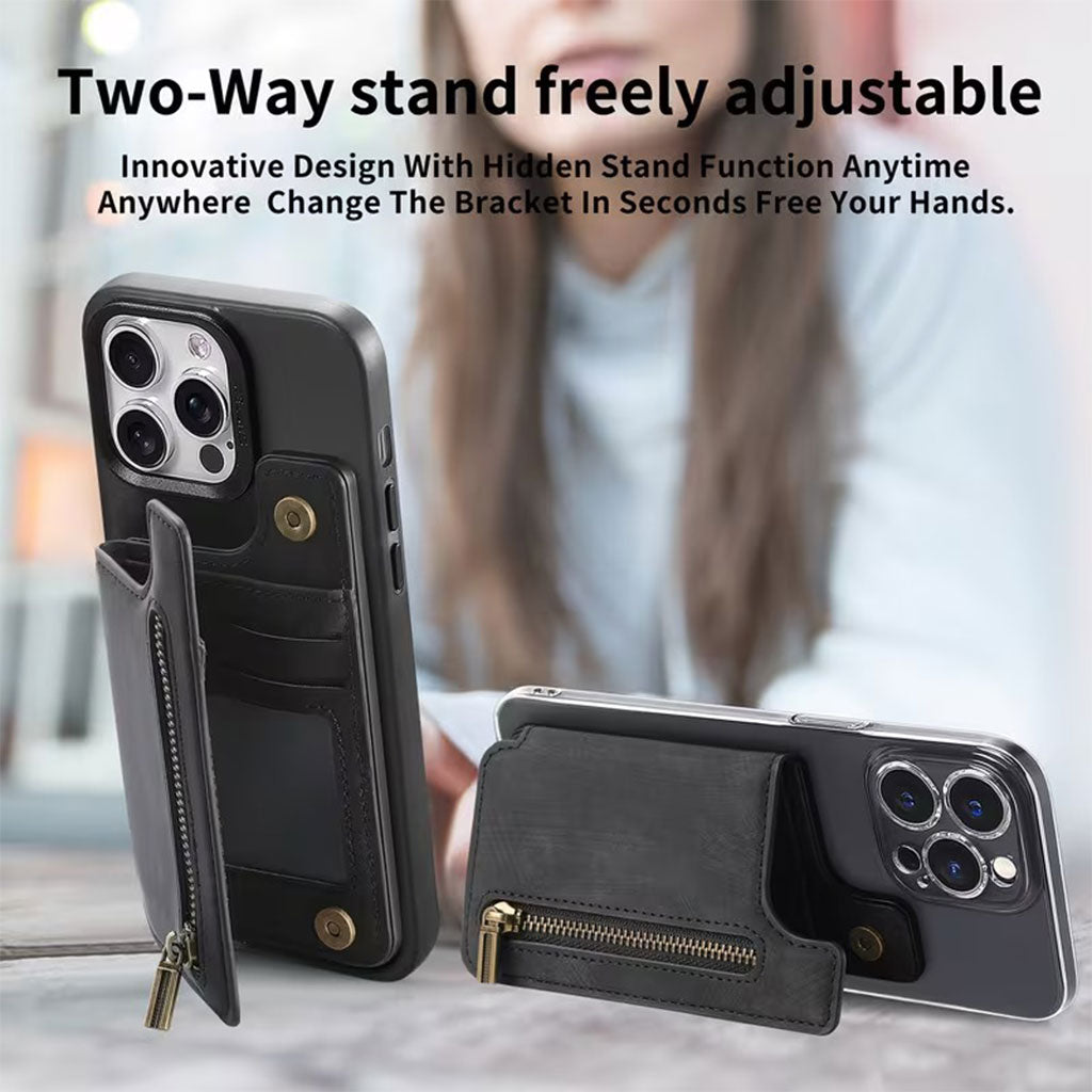 Étui portefeuille zippé pour téléphone avec emplacement de cartes – محفظة نقود وبطاقات