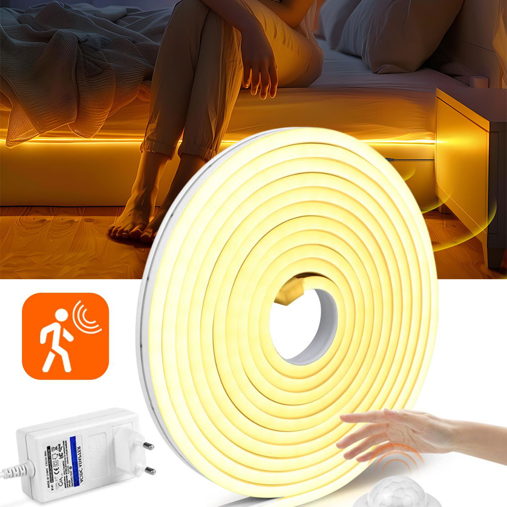 Bande LED lumineuse à détecteur de mouvement pour lit 3000K lumière chaude App Control
