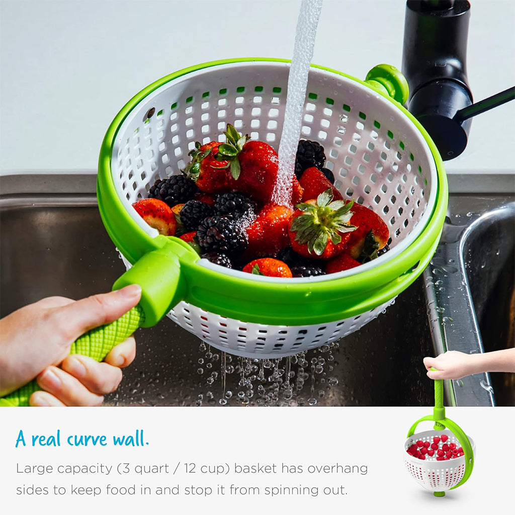 Panier D’égouttage Rotatif pour Fruits et Légumes Facile et Rapide – سلة غسل الخضار