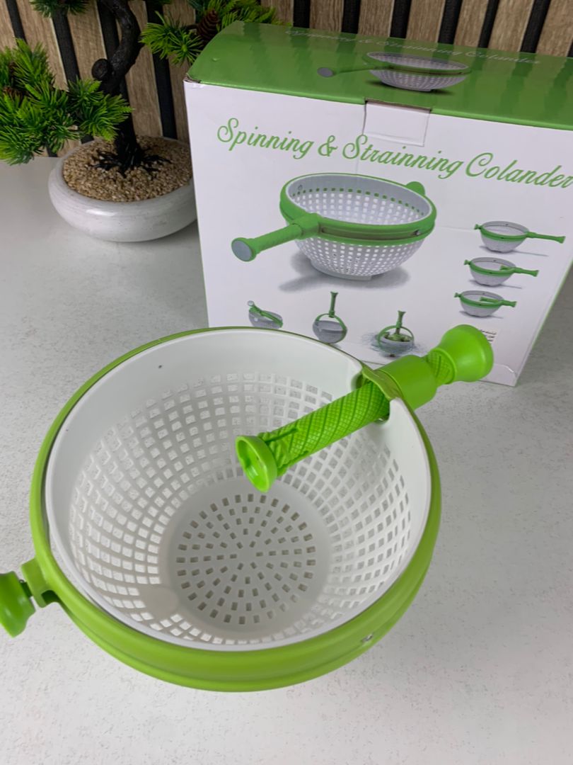 Panier D’égouttage Rotatif pour Fruits et Légumes Facile et Rapide – سلة غسل الخضار