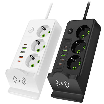 Multiprise 3 SOCKET 2500W avec USB, Type-C et chargement sans fil – مقبس طاقة وشاحن لاسلكي