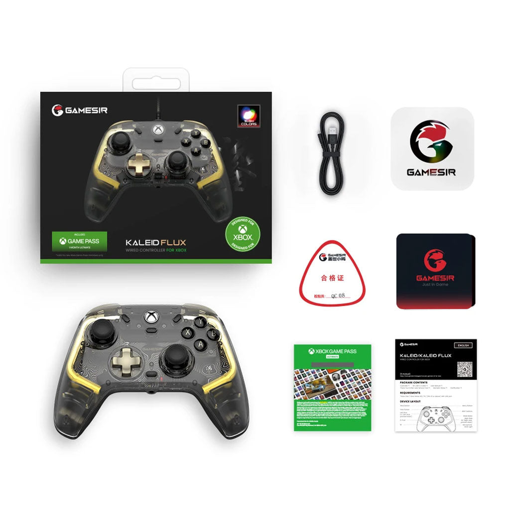 Manette filaire GameSir Kaleid Flux éclairage RGB pour Xbox – يد تحكم لاسلكية أصلية