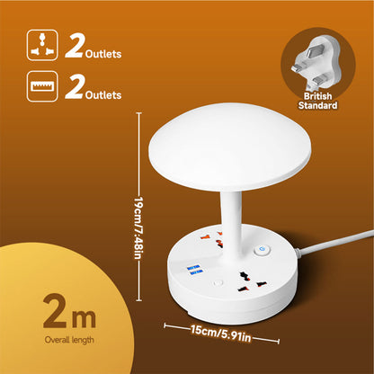 Multiprise et lampe de bureau 2500W avec USB Ports à intensité variable 3 couleurs