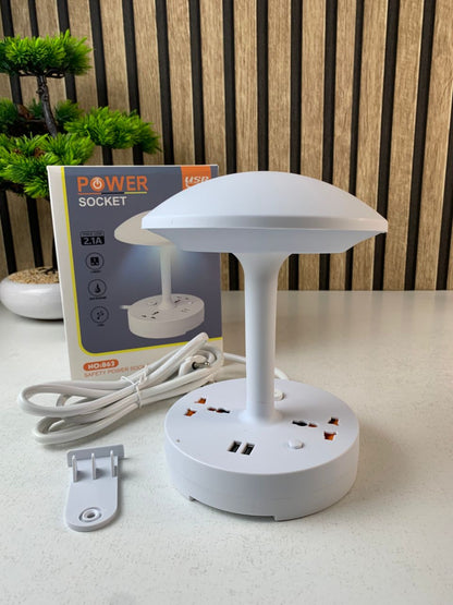 Multiprise et lampe de bureau 2500W avec USB Ports à intensité variable 3 couleurs