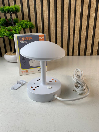Multiprise et lampe de bureau 2500W avec USB Ports à intensité variable 3 couleurs