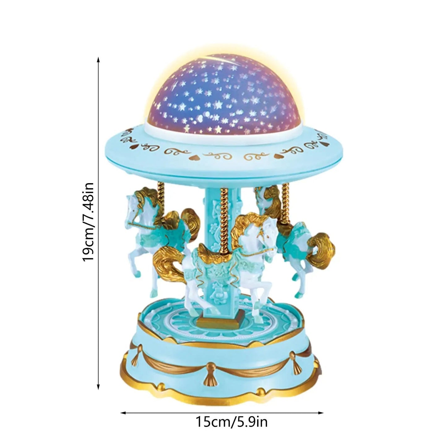 Carrousel Music Box avec projecteur ciel étoilé