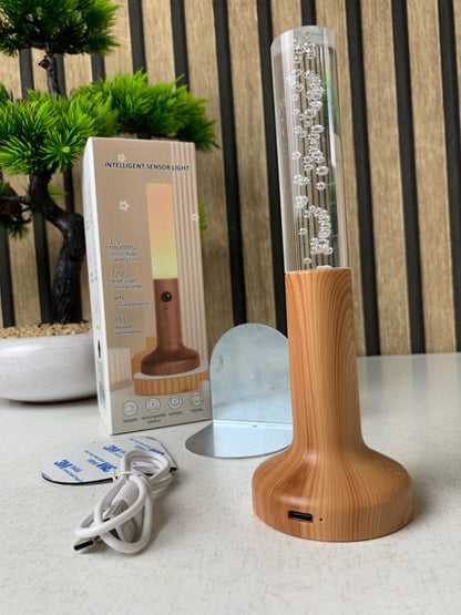 Applique murale rechargeable en bois avec détecteur de mouvement effet glow – مصباح جداري محمول