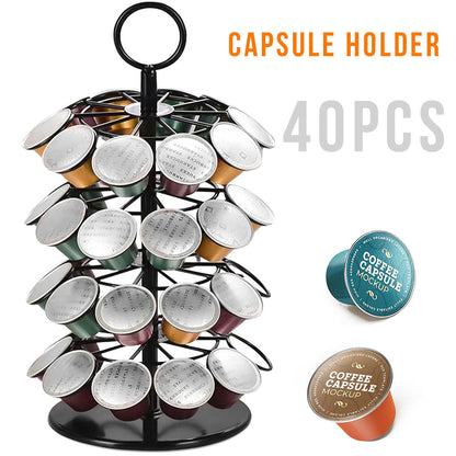 Support Présentoir de Capsules 40 PCS Rotatif 360 Degrés – حامل كبسولات القهوة