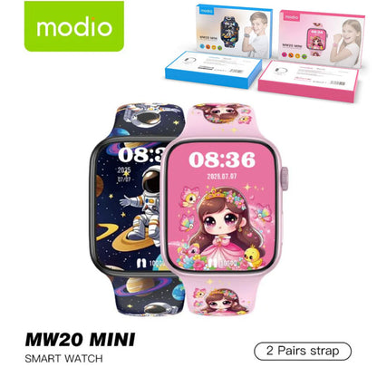 Smartwatch Modio MW20 Mini pour filles et garçons avec 2 bracelets – ساعة ذكية للأطفال