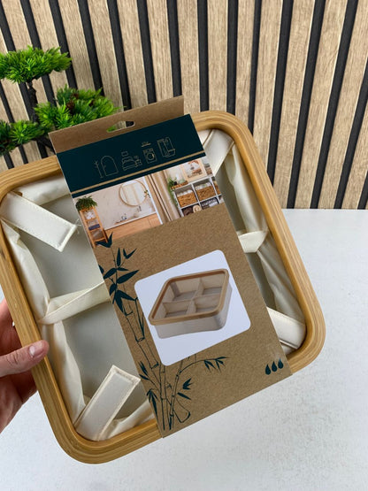 Panier de rangement pour salle de bain en feutre tissé 4 compartiments – سلة تنظيم الأغراض في الحمام