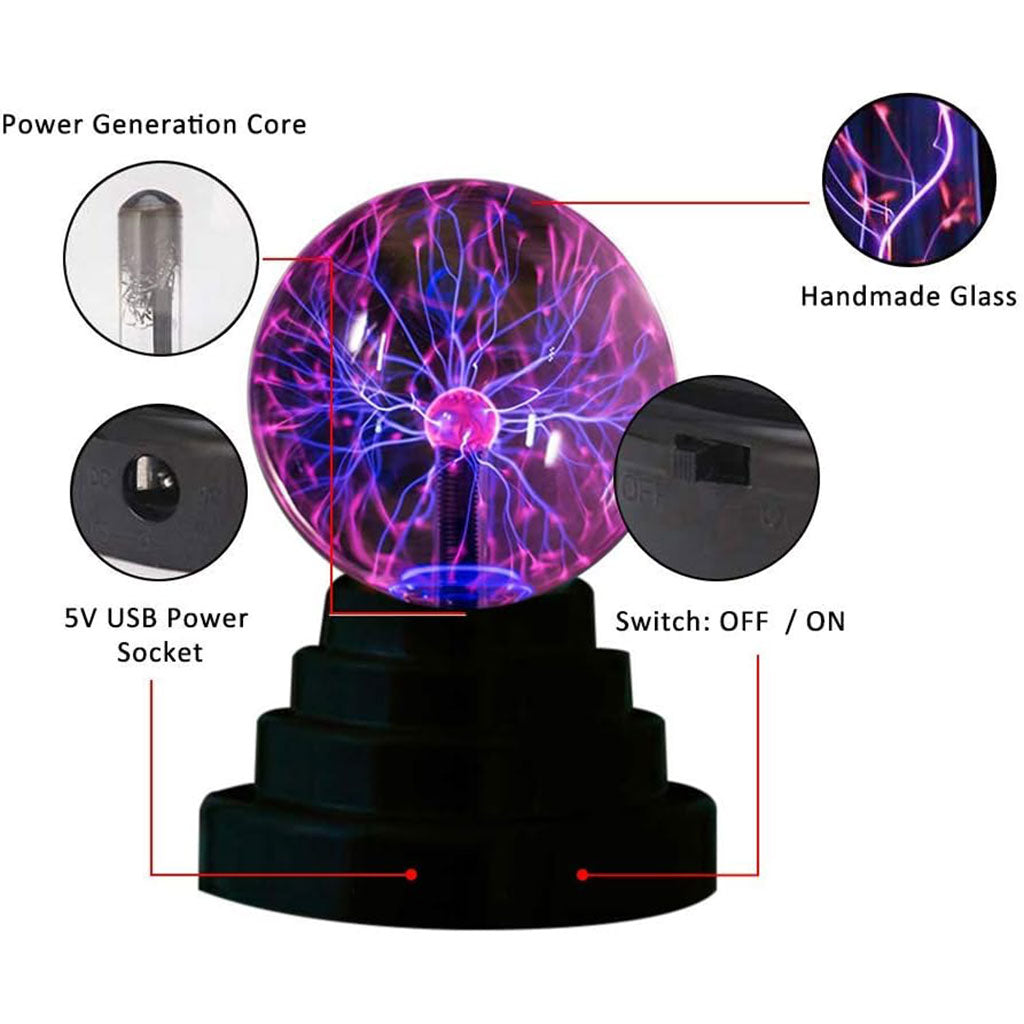 Lampe boule plasma sphérique ionique tactile – مصباح بلازما