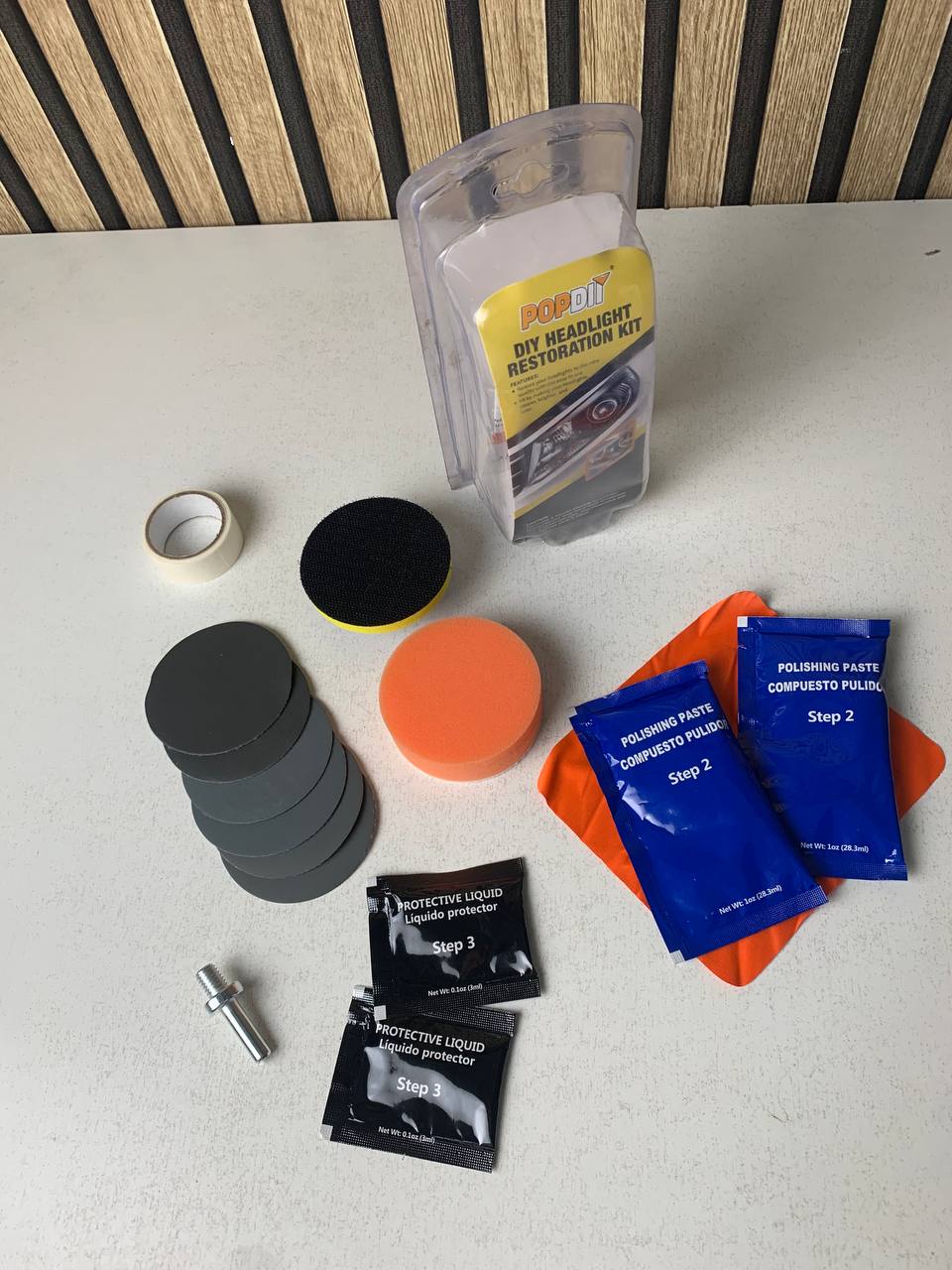Kit Rénovation Phare Voiture pour Les Rayures De Jaunissement - طقم تنظيف أضواء السيارة