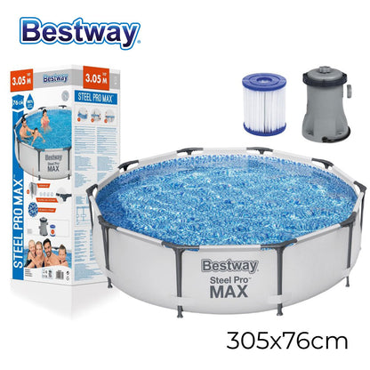 Steel Pro Max™ Piscine Ronde Avec Filtre et Pompe