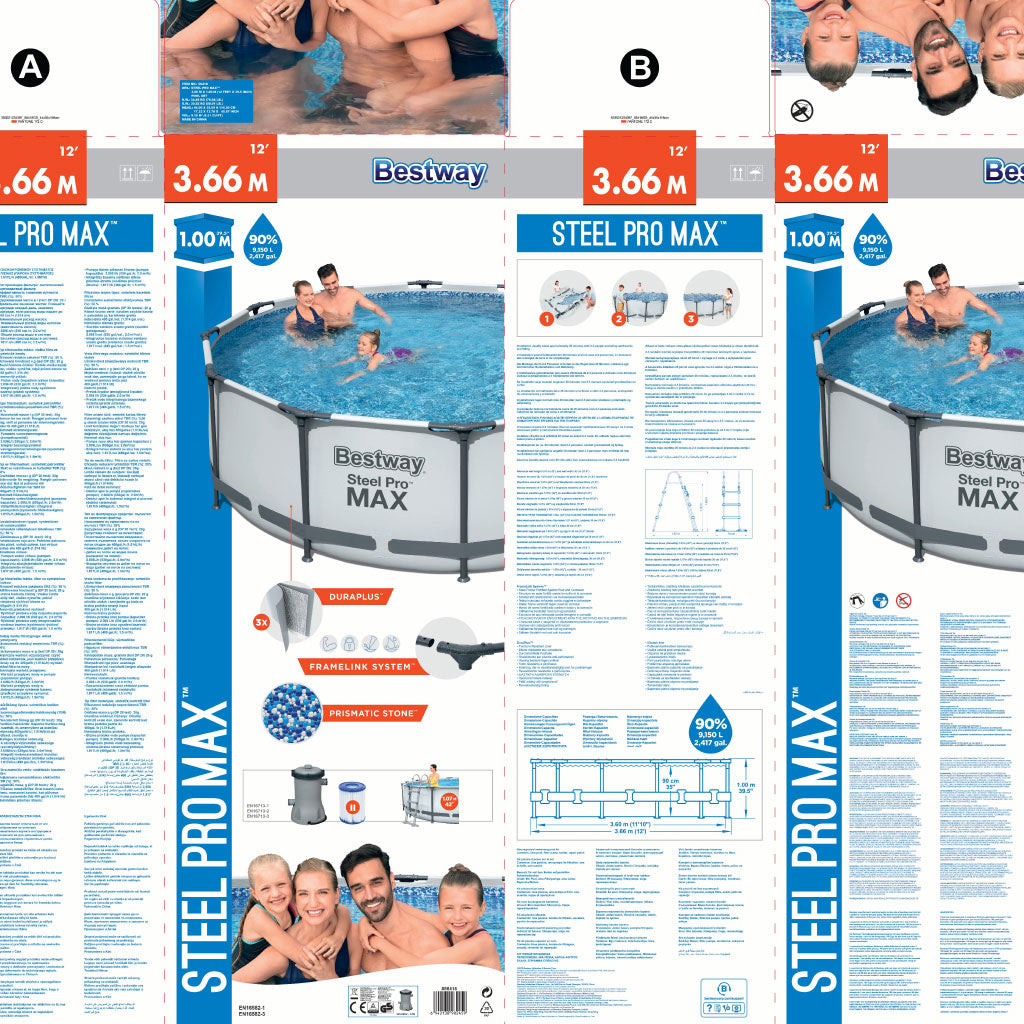 Steel Pro Max™ Piscine Ronde Avec Pompe Filtrante et Echelle 366x10cm Bestway