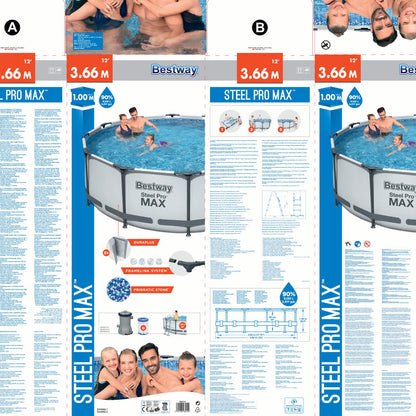 Steel Pro Max™ Piscine Ronde Avec Pompe Filtrante et Echelle 366x10cm Bestway
