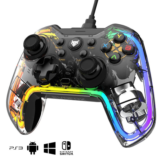 Manette de Jeu Filaire avec Éclairage Néon RGB PG-003 - يد تحكم بأضواء ملونة