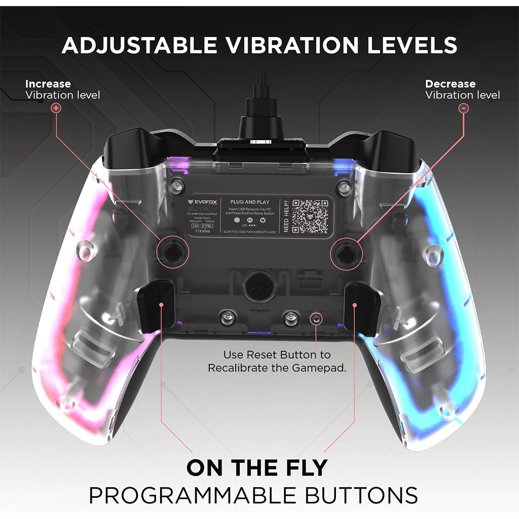 Manette de Jeu Filaire avec Éclairage Néon RGB PG-003 - يد تحكم بأضواء ملونة