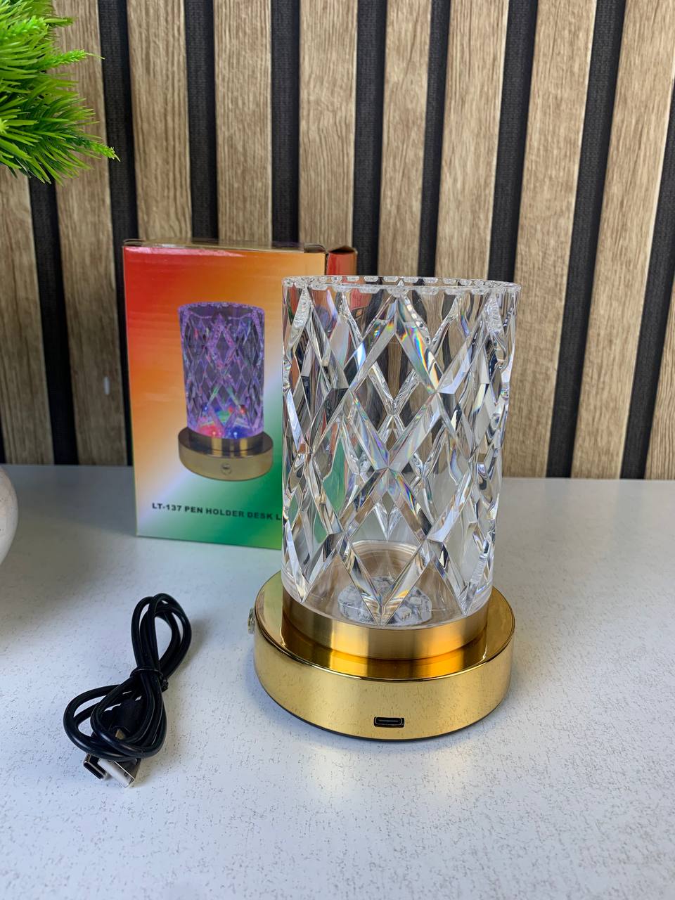 Vase Lumineux LED Tactile en Cristal Couleurs RGB Rechargeable - فازة كريستال مضيئة