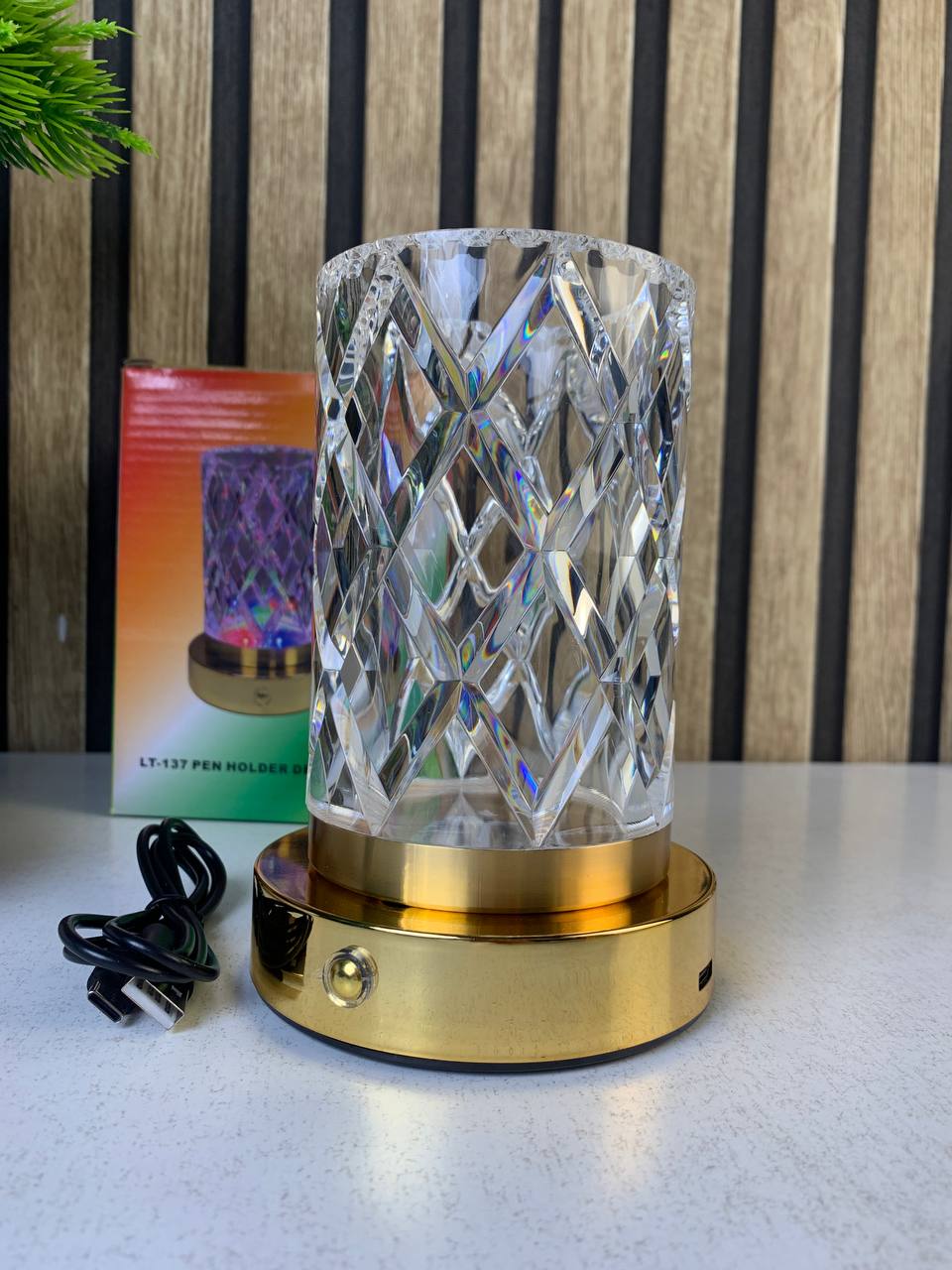 Vase Lumineux LED Tactile en Cristal Couleurs RGB Rechargeable - فازة كريستال مضيئة
