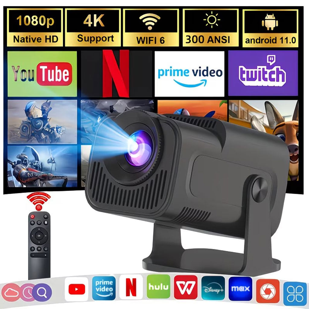 Projecteur portable Full HD HY300 Android 11 WiFi6 et Bluetooth 5.0 - جهاز عرض ذكي