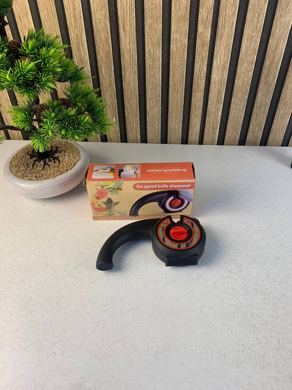 Aiguiseur de couteaux de cuisine 6 en 1 avec bouton rotatif multifonction - مسن سكاكين