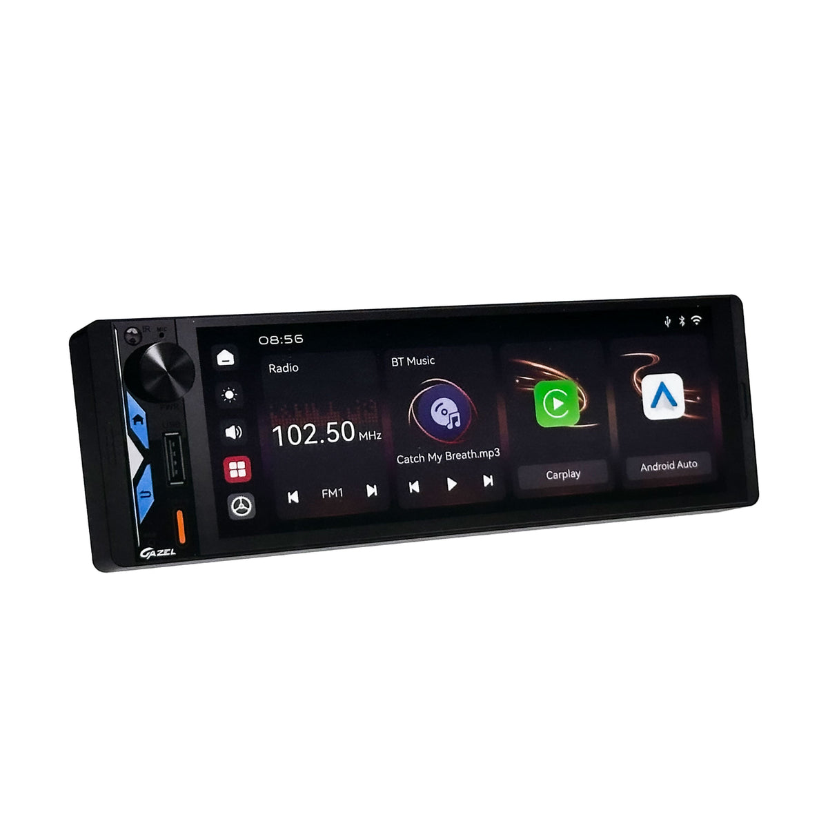Gazel Autoradio 1Din Écran Tactile 5" IPS - Apple CarPlay et Android Auto Sans Fil Charge Rapide Type-C - راديو سيارة ذكي بشاشة لمس 5 بوصة تدعم و