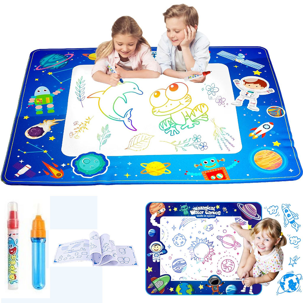 Tapis Water Canevas réutilisable et lavable pour enfants avec zone d'entraînement alphanumérique - بساط تلوين للأطفال