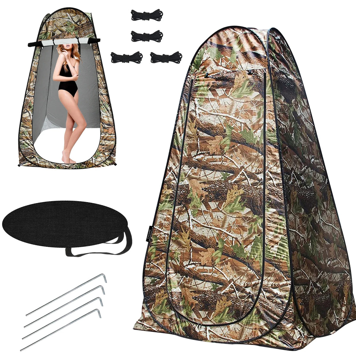 Tente de change pliable protection UPF 50+ et imperméable, 120 x 120 x 190 cm, camouflage - خيمة تغيير الملابس قابلة للطي