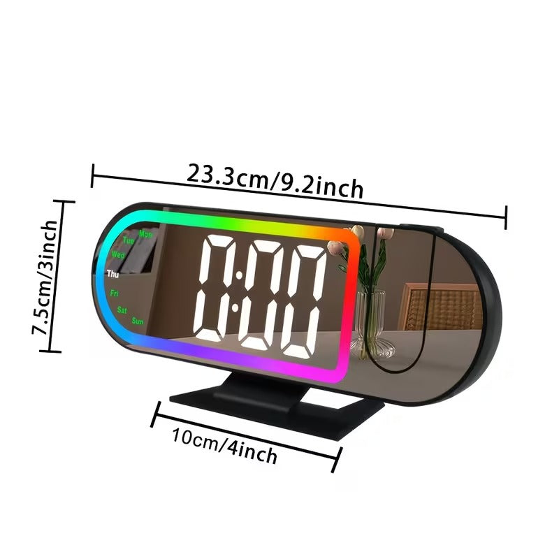 Réveil Numérique avec Projection LED et Miroir RGB DS-3827LP - ساعة منبه رقمية ذكية بنظام عرض ضوئي