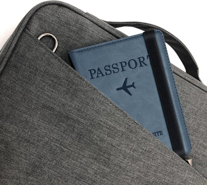 Porte-passeport en cuir à bande élastique - حافظة جواز سفر جلدية مزودة بشريط مطاطي
