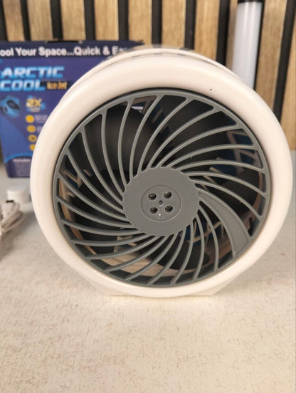 Mini Climatiseur Portable à Glace Technologie Jet Fan, 3 Vitesses et Éclairage LED - مبرد الهواء والثلج المدمج بـ 3 سرعات وإضاءة ملونة