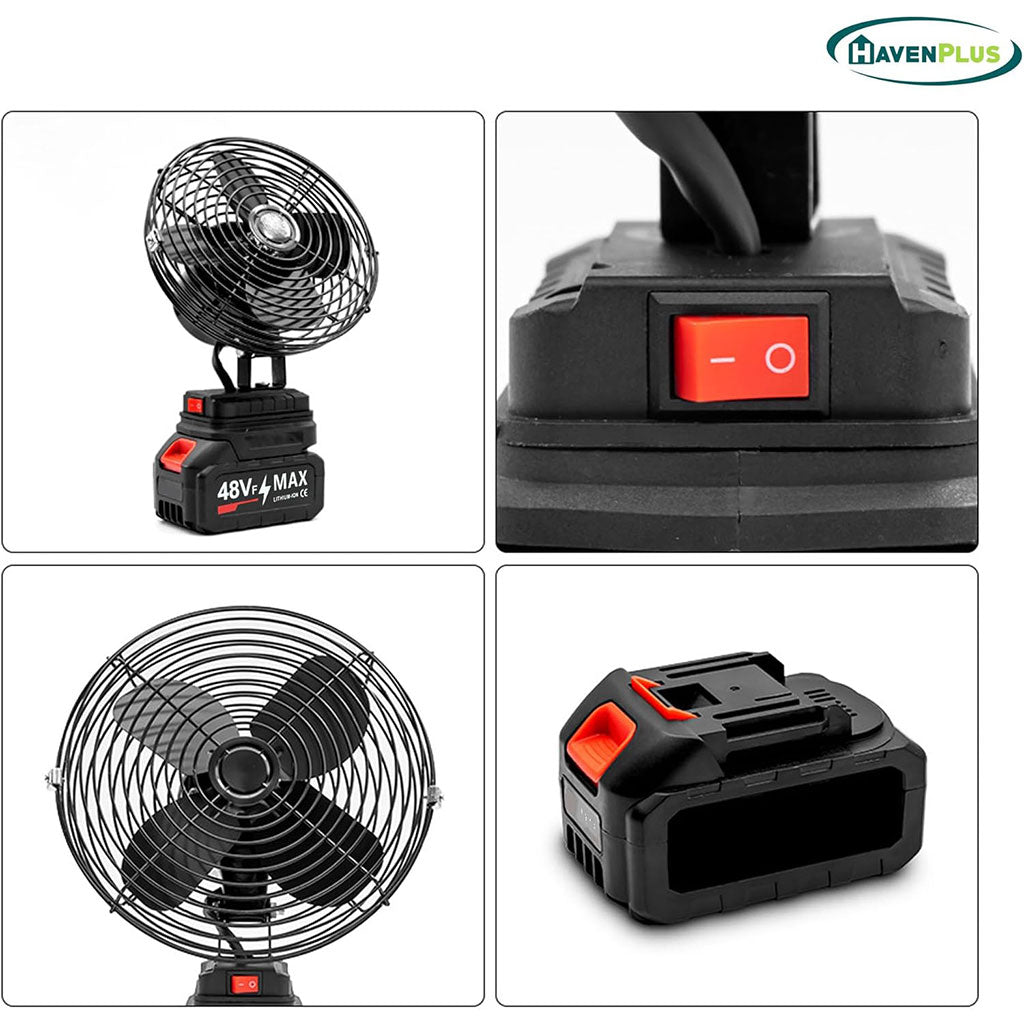 Ventilateur de Table Rechargeable avec Batterie Lithium 24V - مروحة مع بطارية كبيرة قابلة للشحن