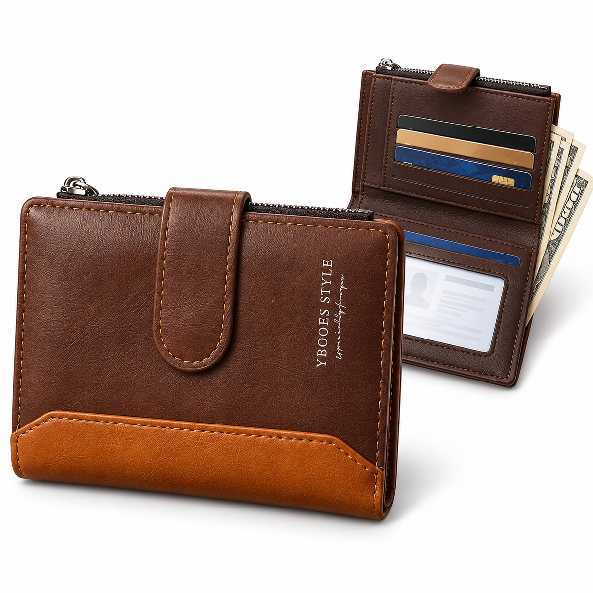 Portefeuille Multifonction en Cuir PU pour Homme et Femme - محفظة جلدية متعددة الجيوب للرجال والنساء